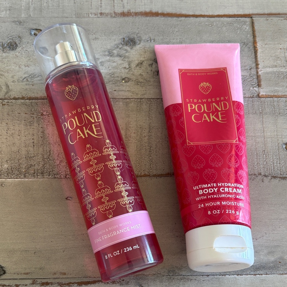 Bath & Body Works Strawberry Pound Cake Fragrance Mist & Body Cream